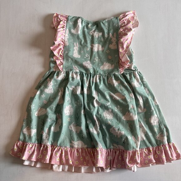 Grumpy Princess Originals Boutique Dress Girls 10/12 Bunny Rabbit Ruffle - Picture 4 of 7